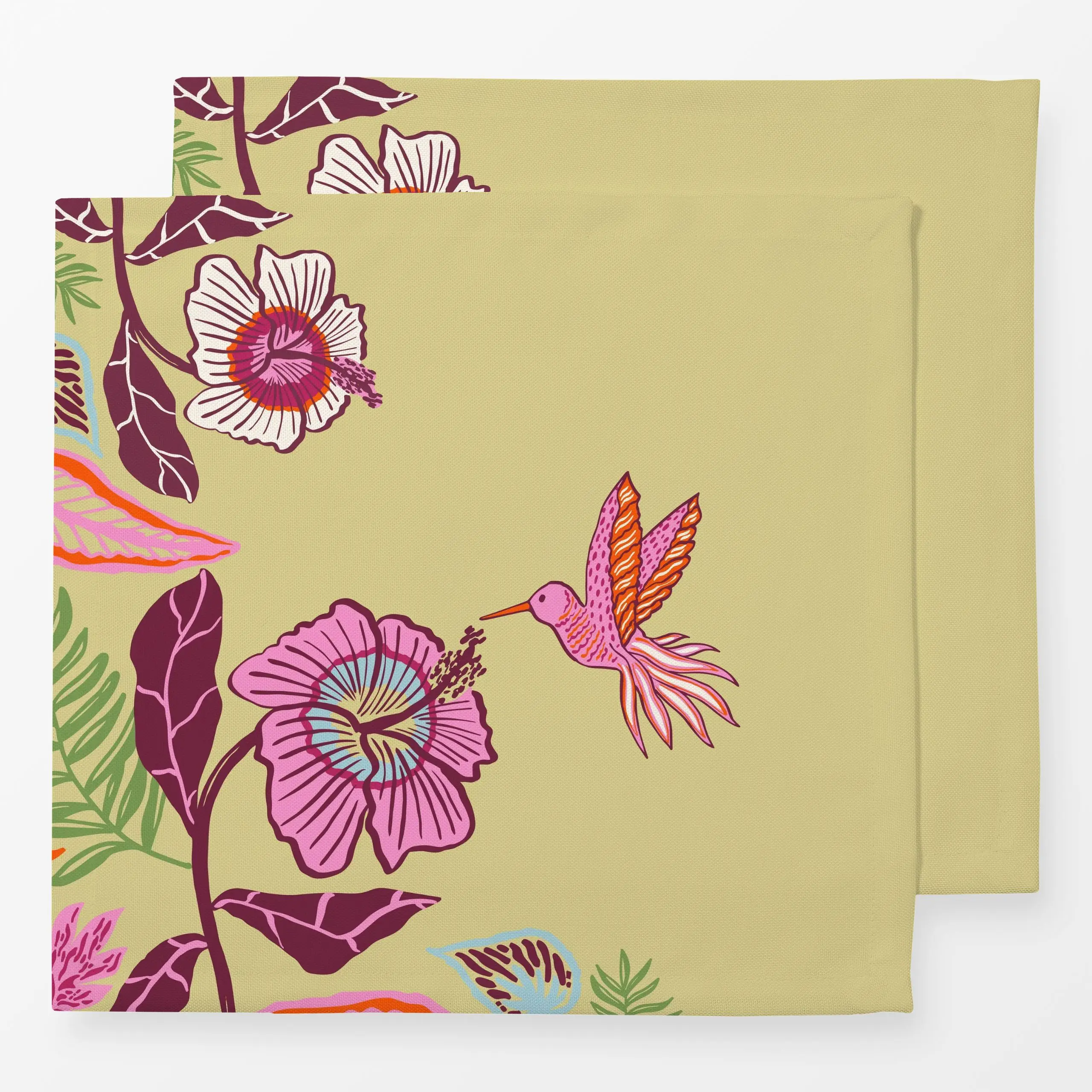 Servietten Paradise Bird green - Blumen & Florales, Sommer, Pflanzen & Botanik - von „Patries Elisabeth"; Blüten, tropisch, ...