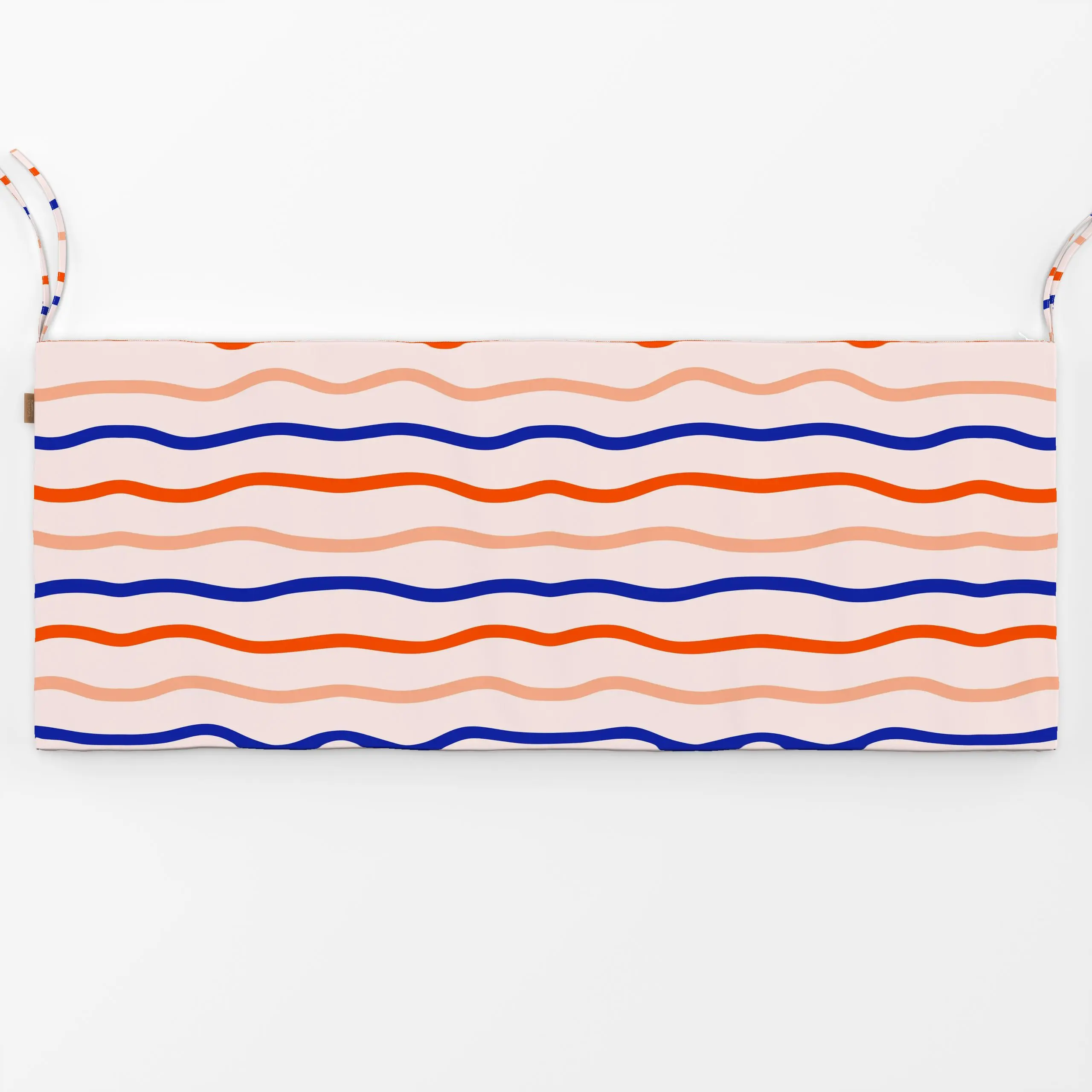 Bankauflage Coastal summer wellen bunt - Sommer, Symbole & Muster - von „Carolin Vonhoff"; Muster, Streifen, Meer, beige, we...