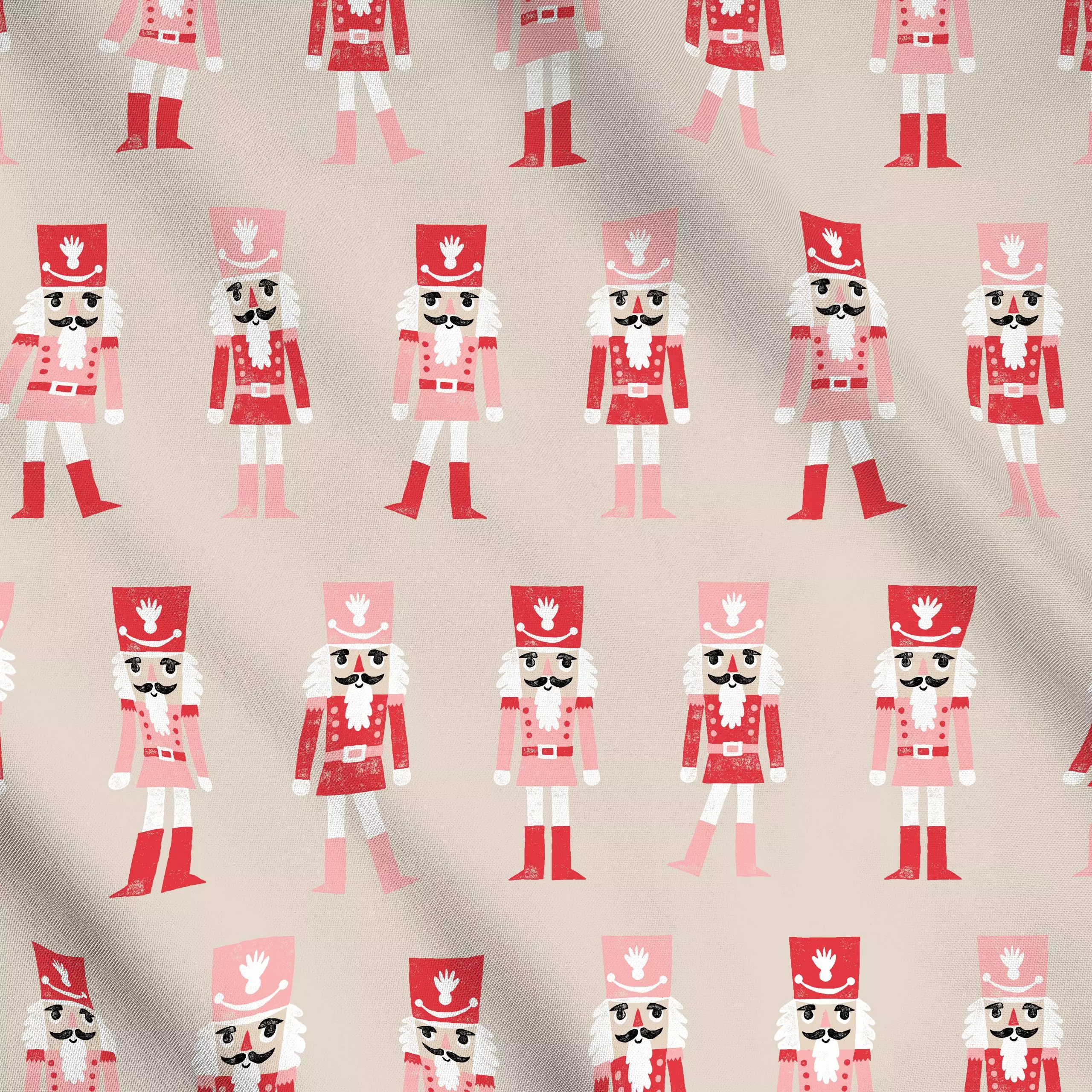 Meterware Nussknacker - Weihnachten, Anlässe - von „Studio Kesse"; Merry Christmas, Weihnachtsmann, Nussknacker, Weihnachten...