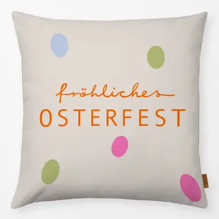 Kissen fröhliches Osterfest Beige
