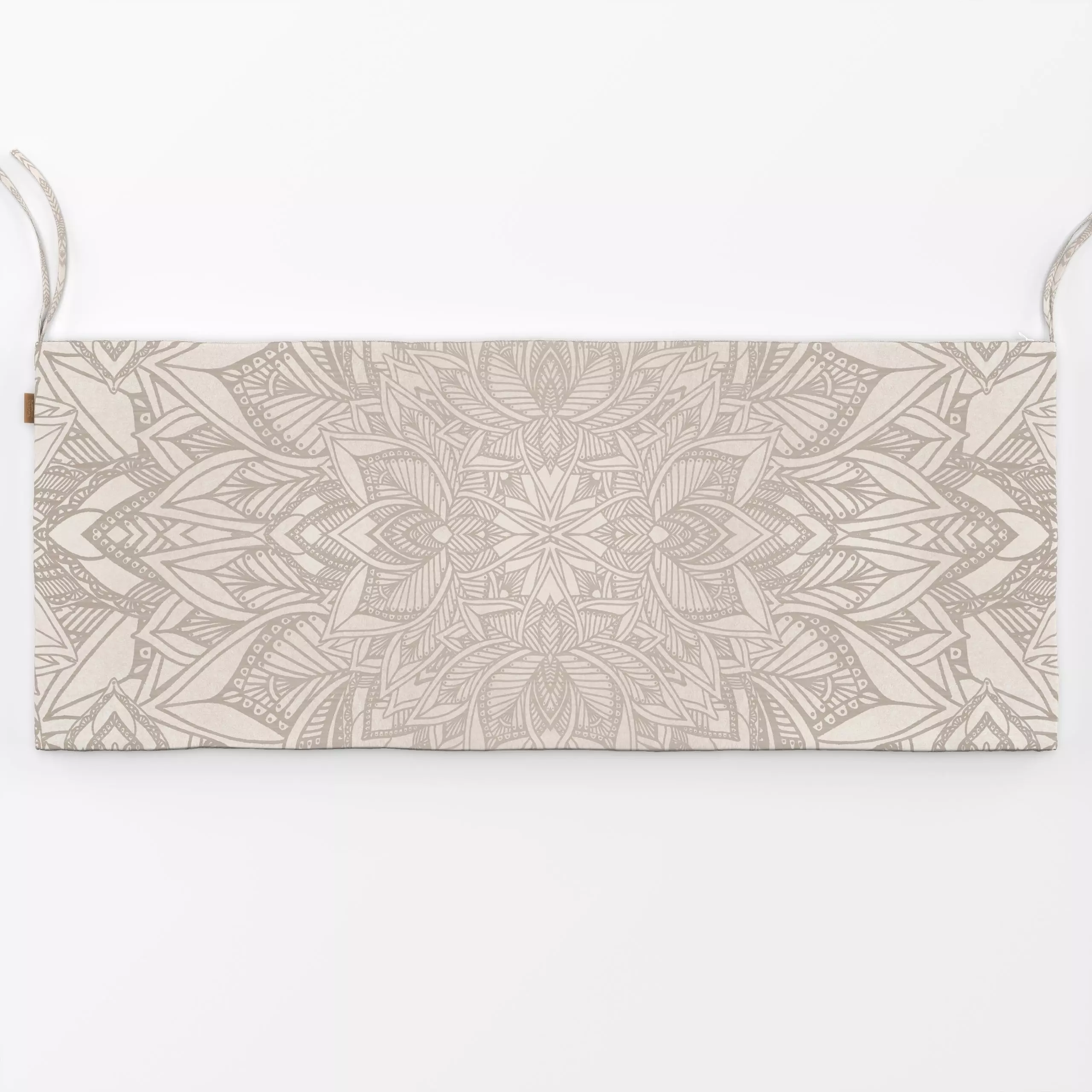 Bankauflage Beige Art Deco Mandala 1 - Symbole & Muster, Retro & Vintage - von „Bloomery Decor"; boho, Muster, Geometrisch, ...