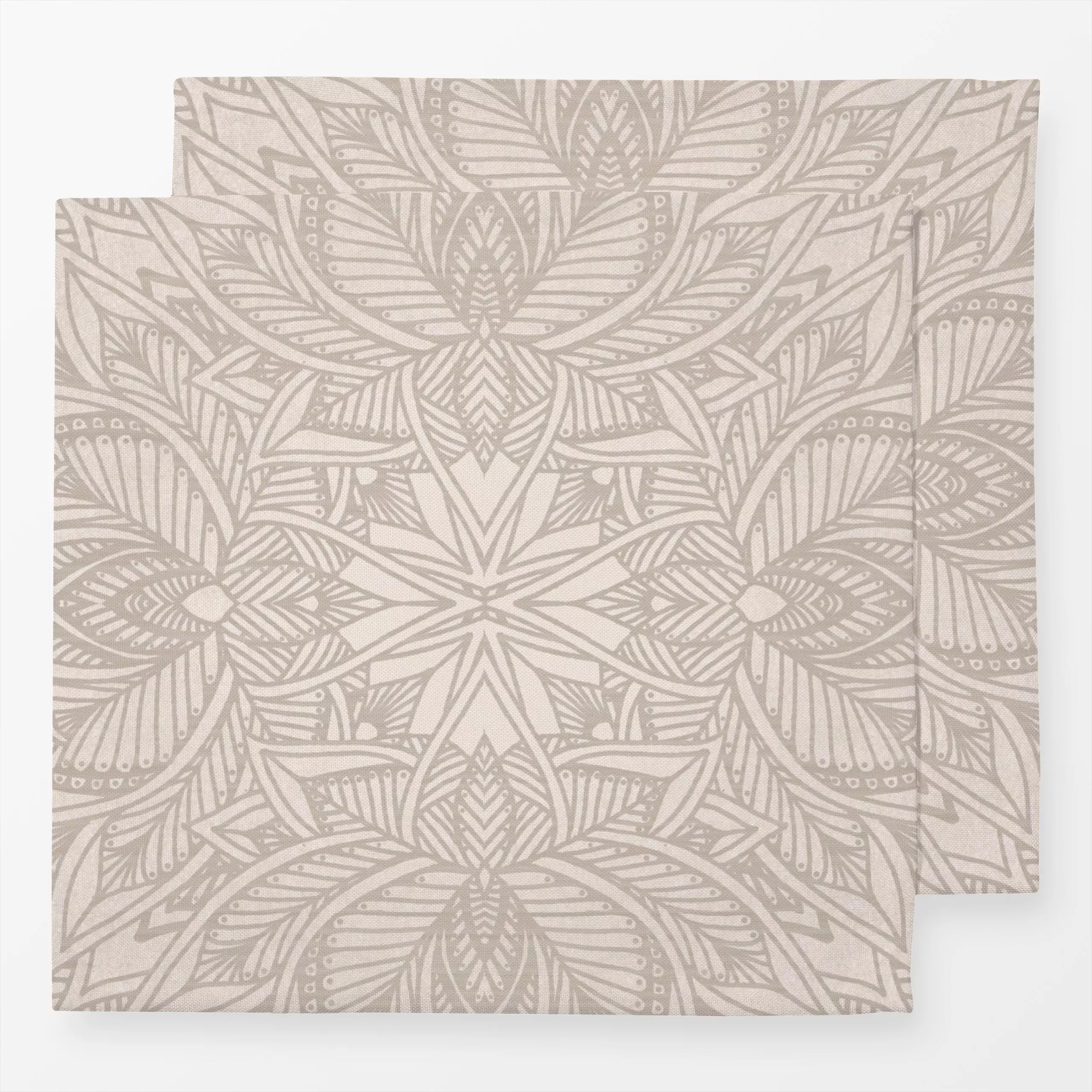 Servietten Beige Art Deco Mandala 1 - Symbole & Muster, Retro & Vintage - von „Bloomery Decor"; boho, Muster, Geometrisch, b...