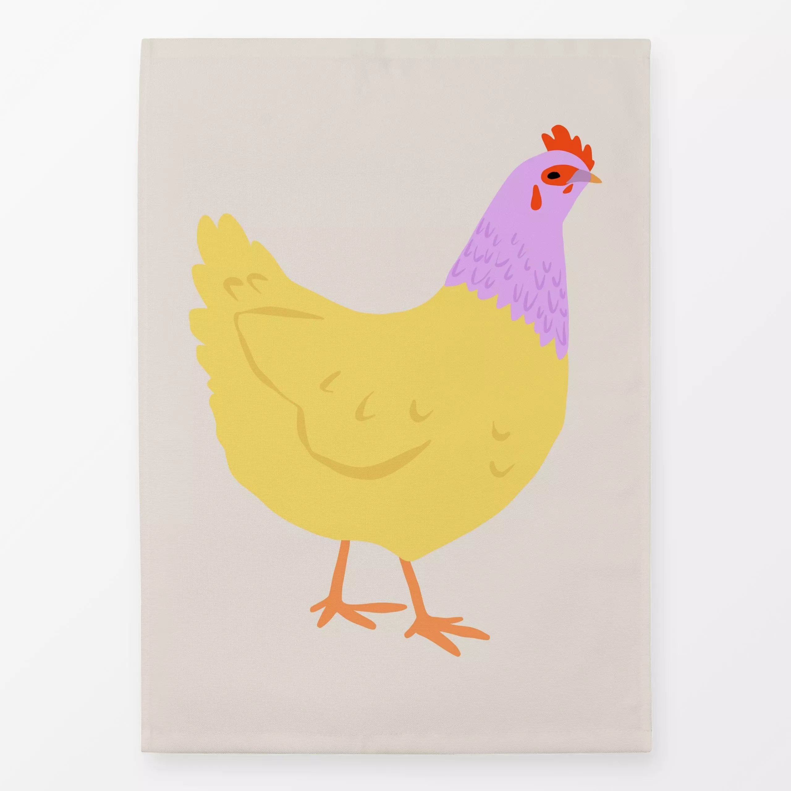 Geschirrtücher Huhn gelb pink - Frühling, Tiere, Anlässe, Ostern - von „Studio Kesse"