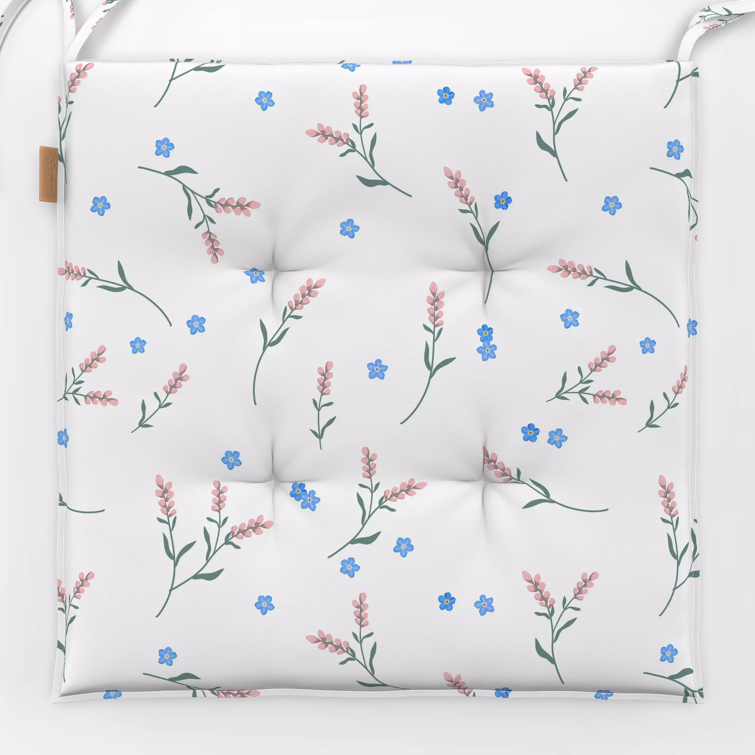 Sitzkissen Zarte Blüten Muster Weiß - Blumen & Florales, Pflanzen & Botanik, Anlässe, Ostern - von „Heyduda"; Muster, Zweige...