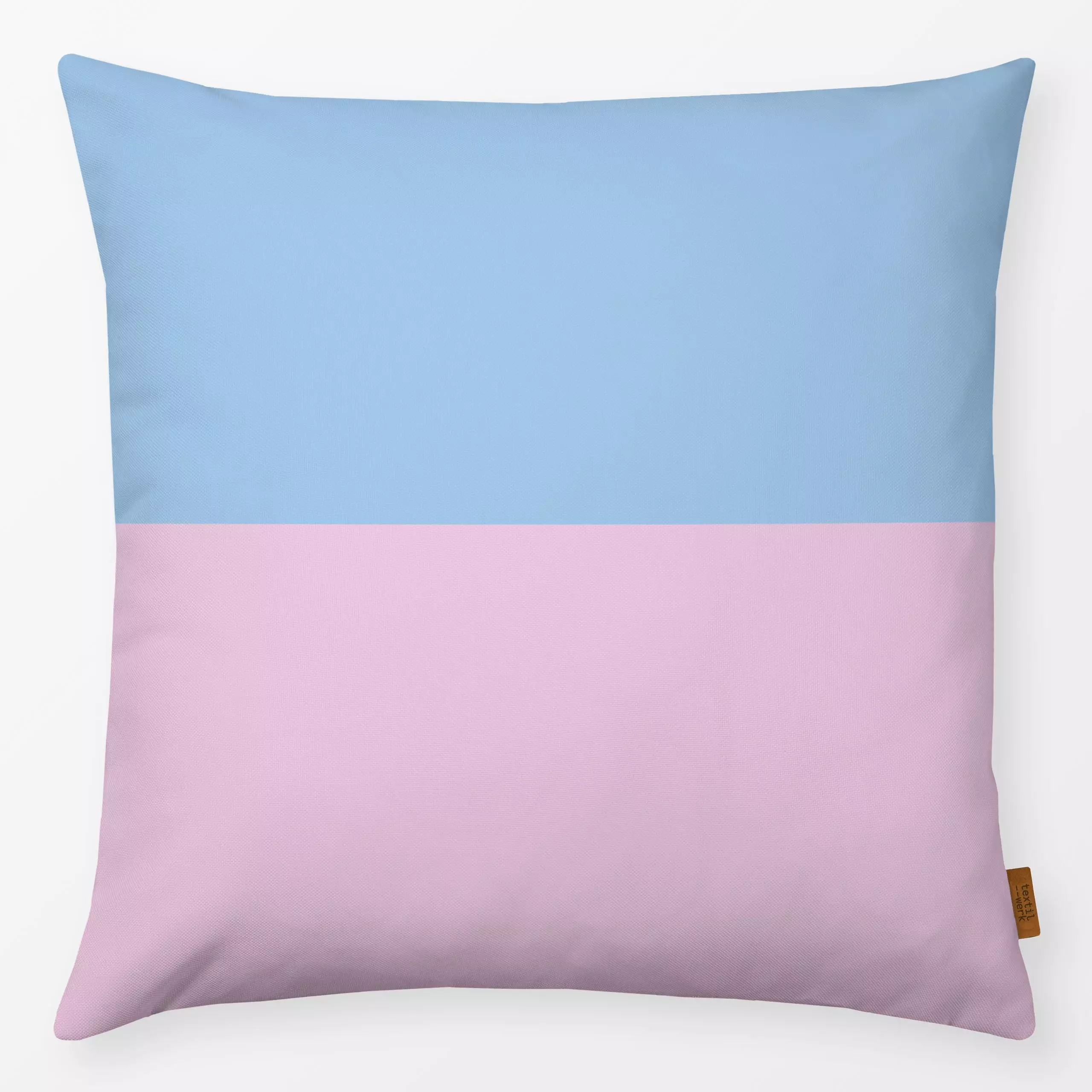Kissen Colorblocking Hellblau & Rosa - Frühling, Sommer, Symbole & Muster - von „Lisa Jasmin Bauer"; minimal, minimalistisch...