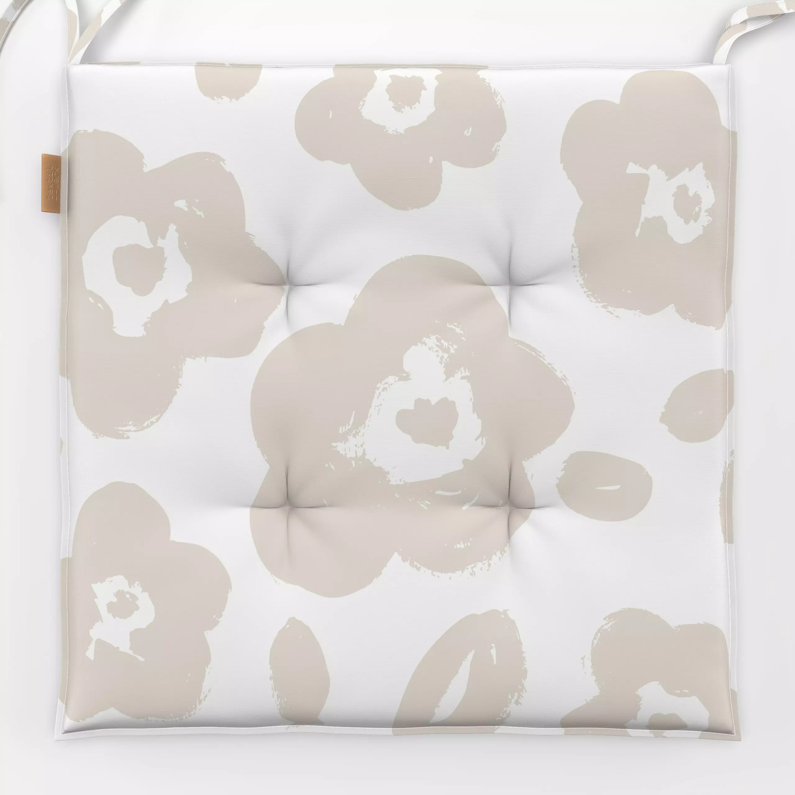 Sitzkissen BASIC PATTERN NO20 - Blumen & Florales, Symbole & Muster - von „Kruth Design"; Muster, Blumen, beige, Weiss, schl...