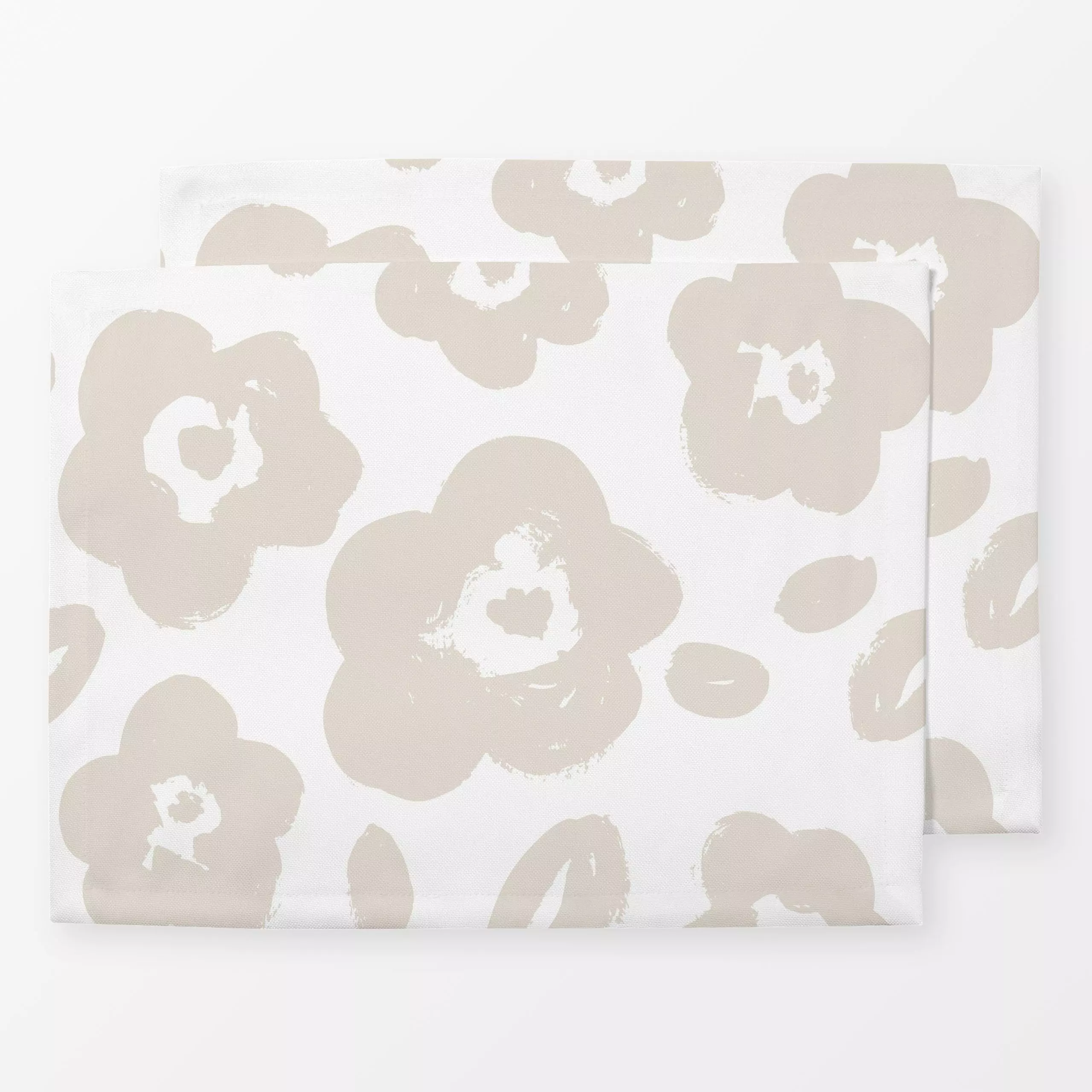 Tischset BASIC PATTERN NO20 - Blumen & Florales, Symbole & Muster - von „Kruth Design"; Muster, Blumen, beige, Weiss, schlic...