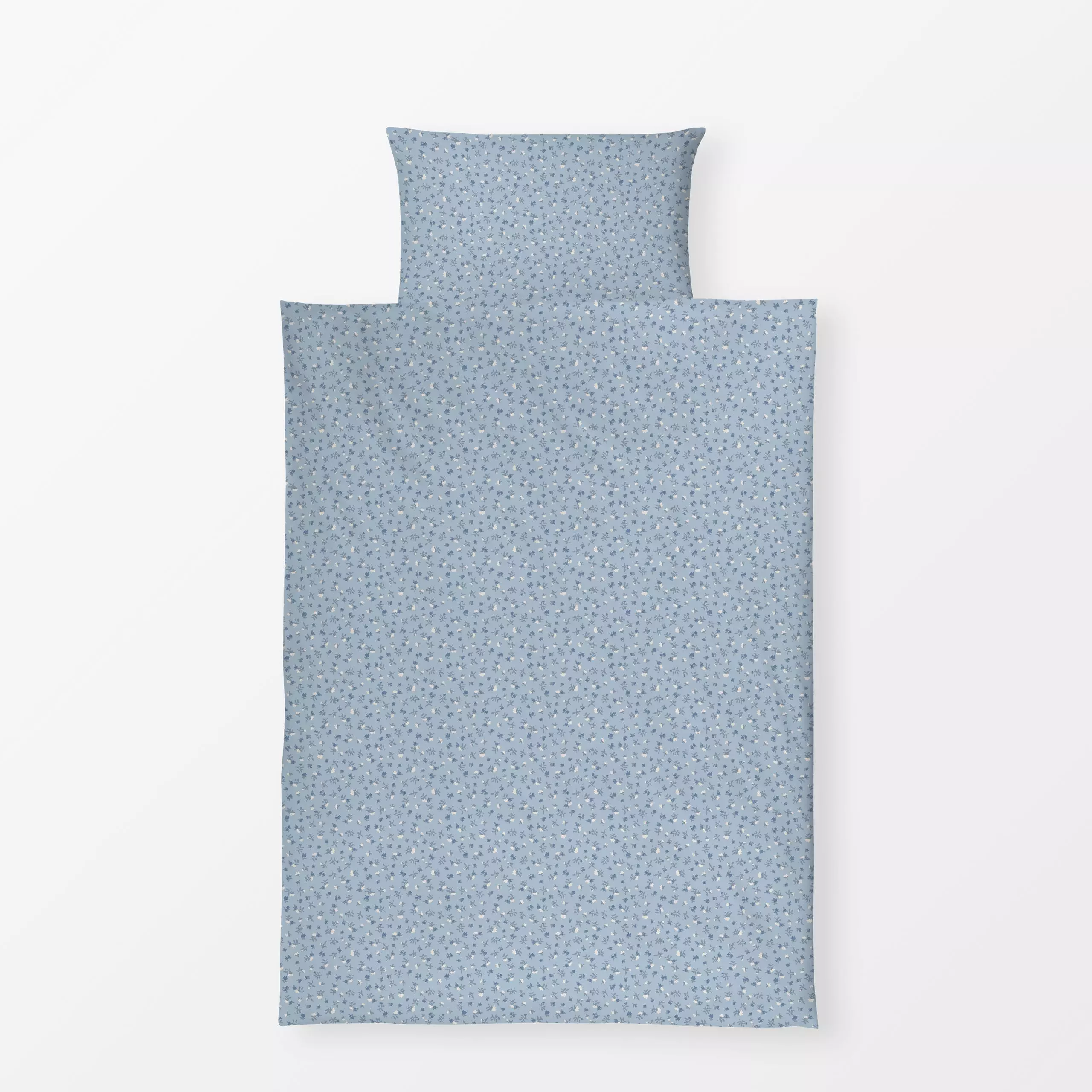 Bettwäsche Streublumen Blau - Blumen & Florales - von „Studio Kesse"; boho, Blumen, Blüten, Geburt & Baby, floral, Herbst, H...