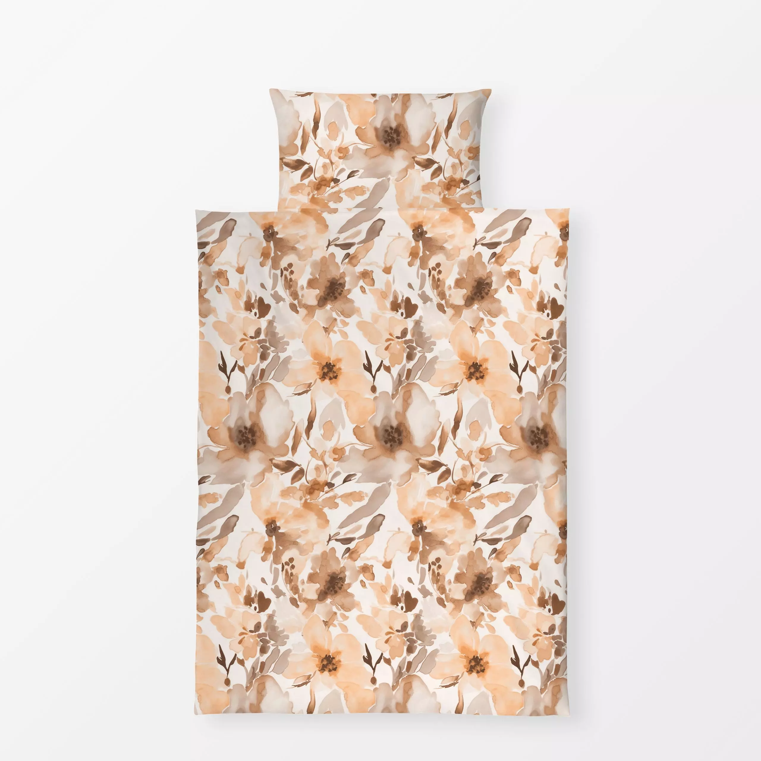 Bettwäsche Floral Watercolor Peach Fuzz - Blumen & Florales, Pflanzen & Botanik - von „Andrea Haase"; abstrakt, Wildblumen, ...