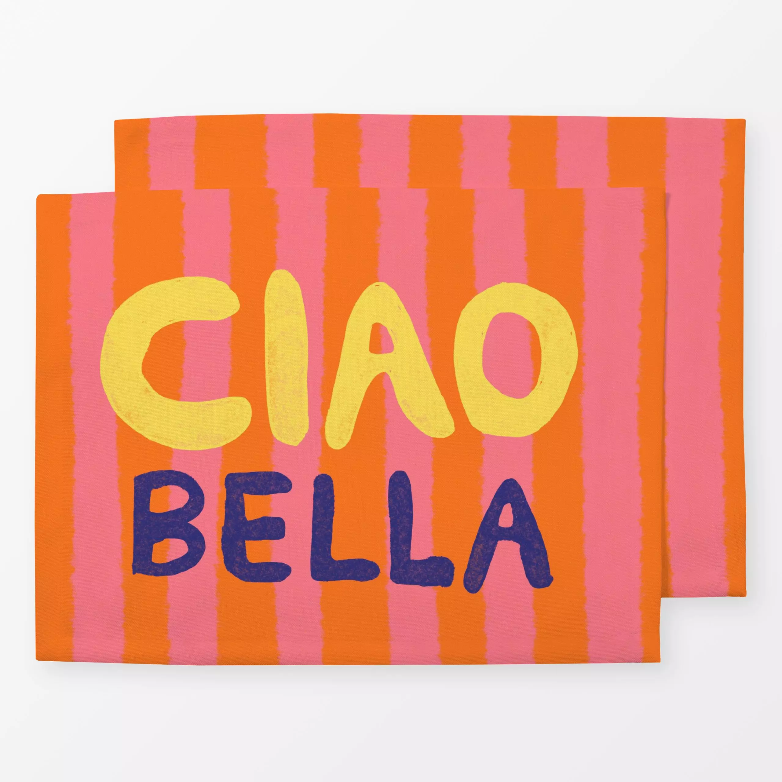 Tischset Ciao Bella pink orange, Spruch, Sommer, von Studio Dolci