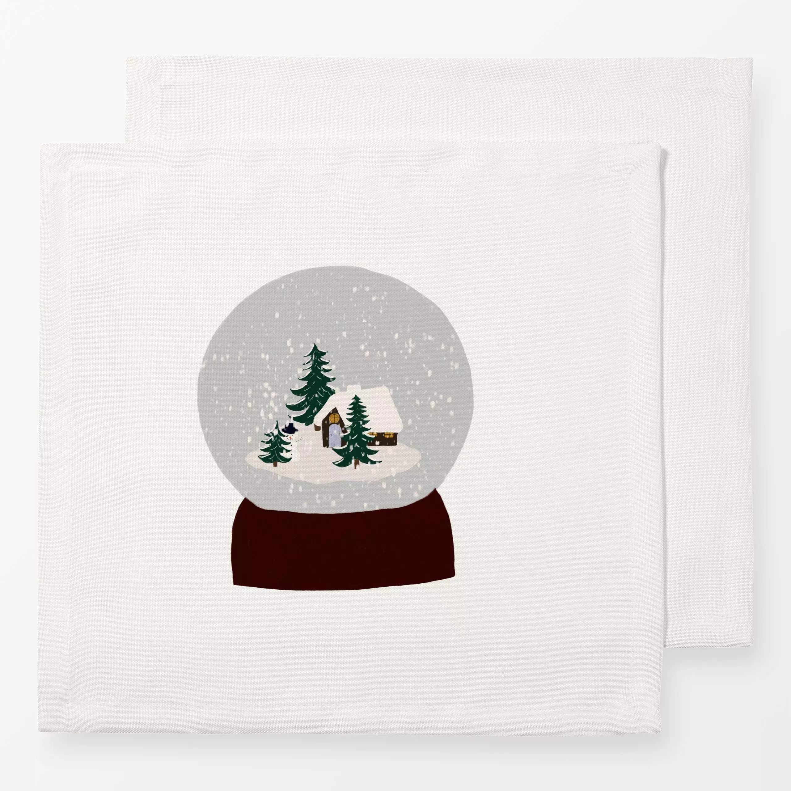 Servietten Schneekugel - Weihnachten, Winter - von „Sophie Augustin Illustration"; Weihnachten, Winter, Schnee, weihnachtlic...