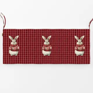 Bankauflage Weihnachts Hase mit Pulli Rot