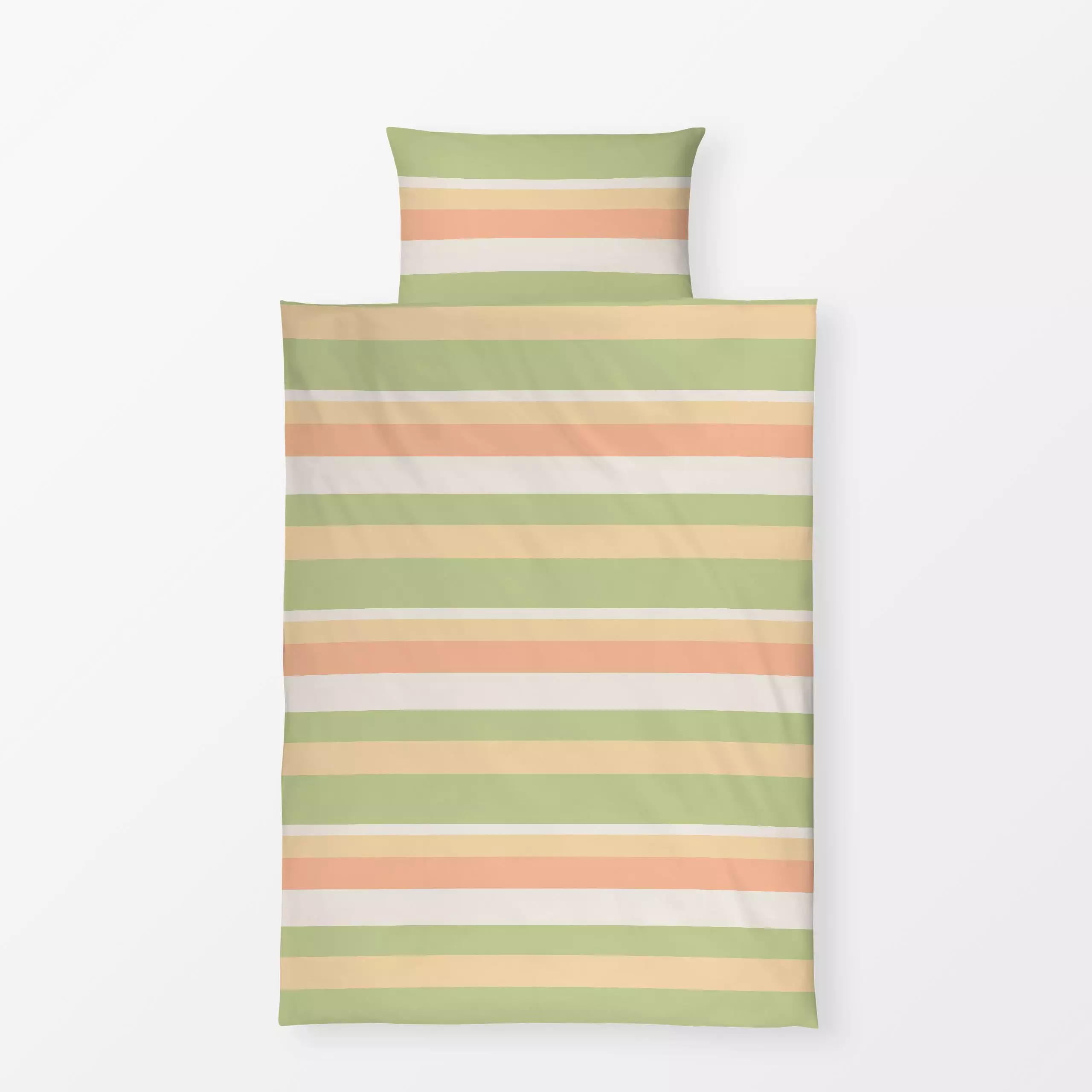 Bettwäsche Ringel grün multicolor - Symbole & Muster - von „Kantioler Design"; Muster, gelb, trendfarben, hellgruen, Ringel,...