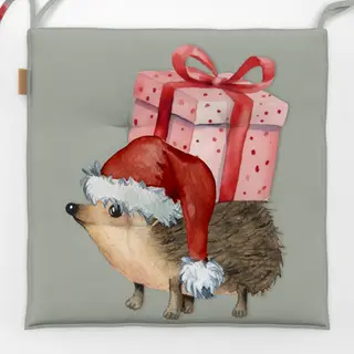 Sitzkissen Weihnachten Igel mit Geschenk