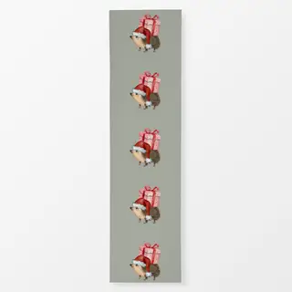 Tischläufer Weihnachten Igel mit Geschenk