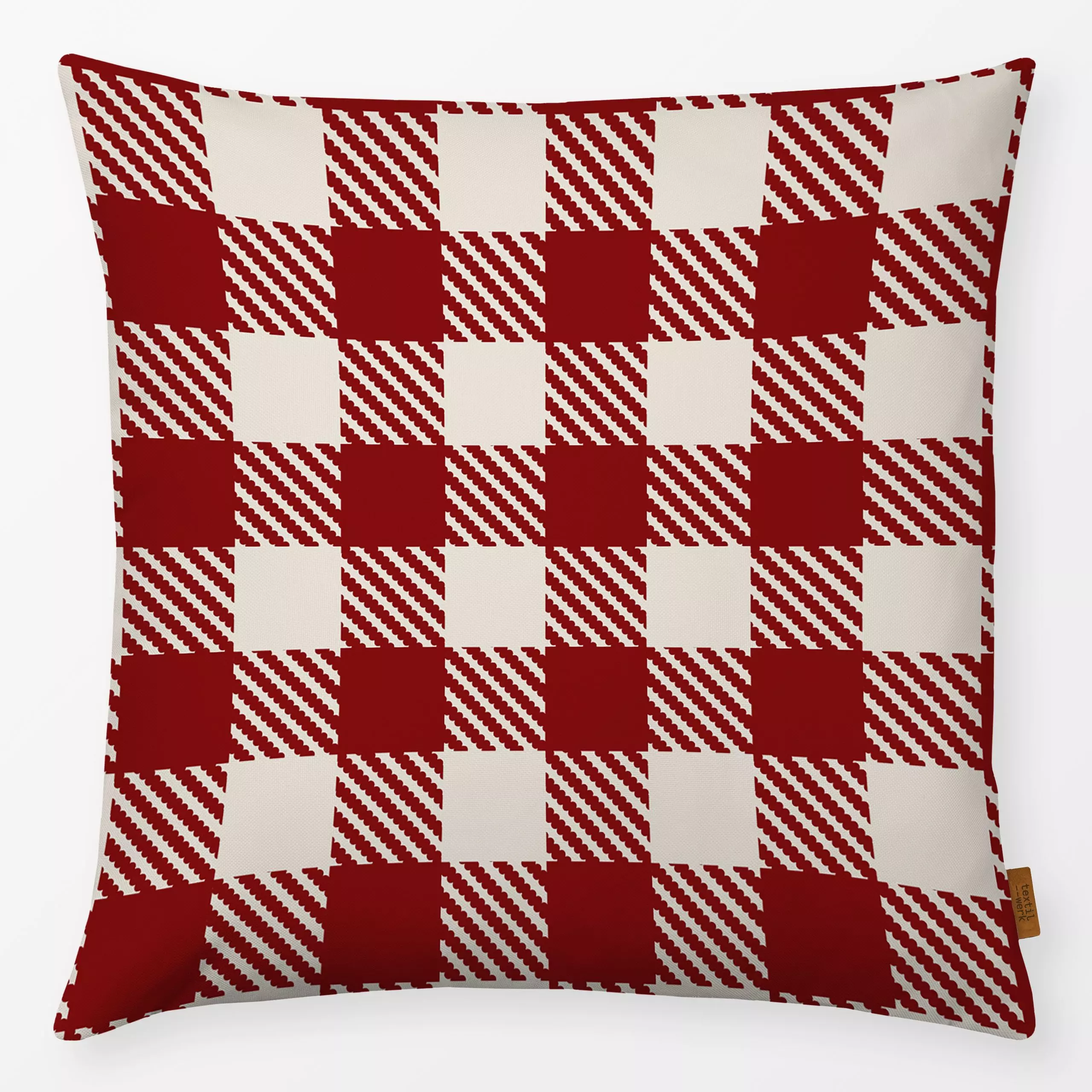 Kissen Weihnachtskaro Rot - Weihnachten, Winter, Symbole & Muster - von „Uta Naumann"; boho, skandinavisch, vintage, grid, K...
