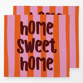 Servietten home sweet home pink orange