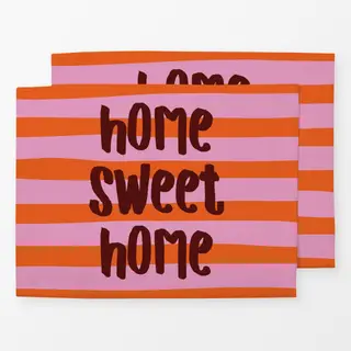 Tischset home sweet home pink orange