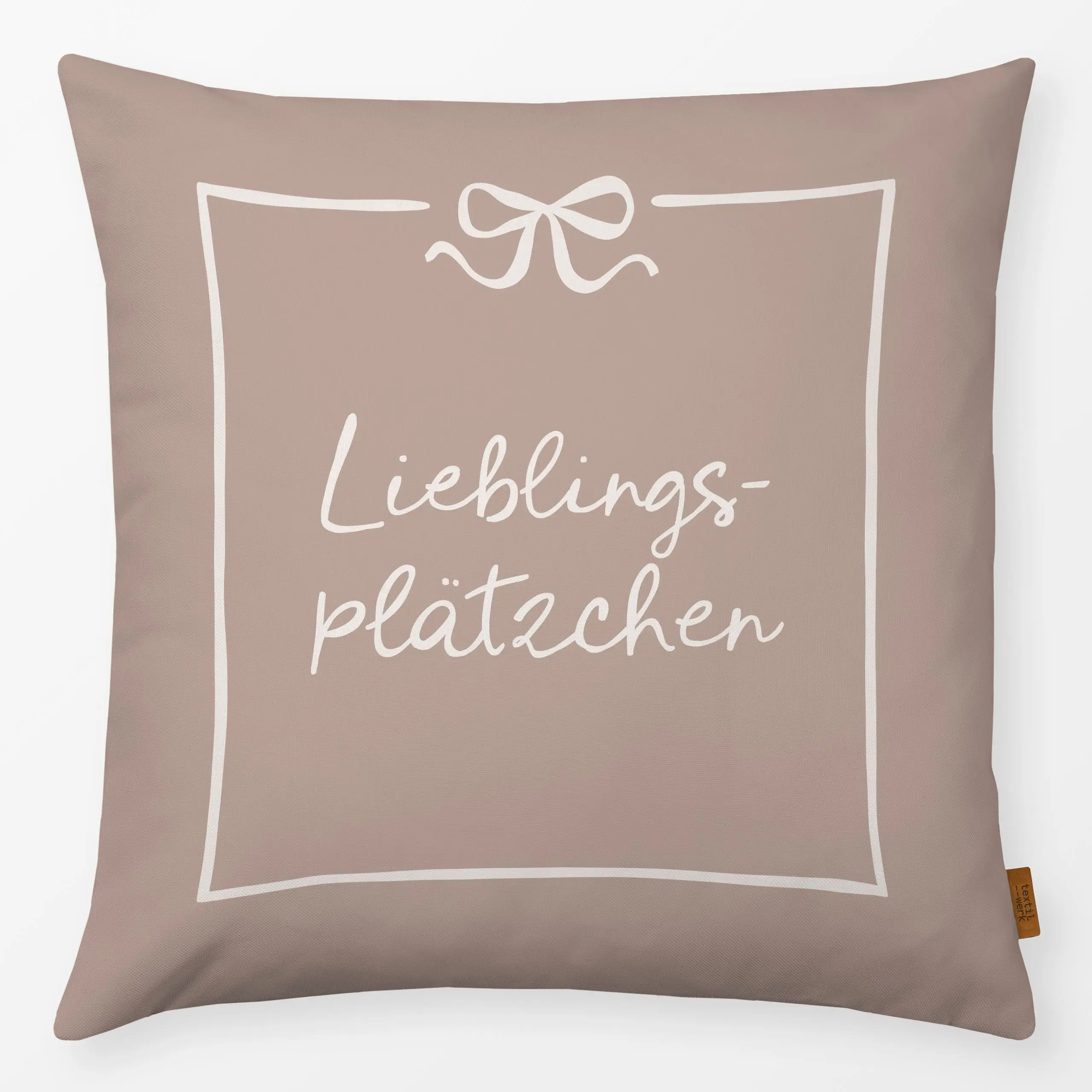 Kissen Lieblingsplätzchen beige - Weihnachten, Winter - von „Studio Kesse"; Süßigkeiten, Weihnachten, weihnachtlich, Weihnac...