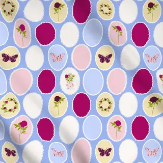 Meterware Bilderrahmen Pattern Blau