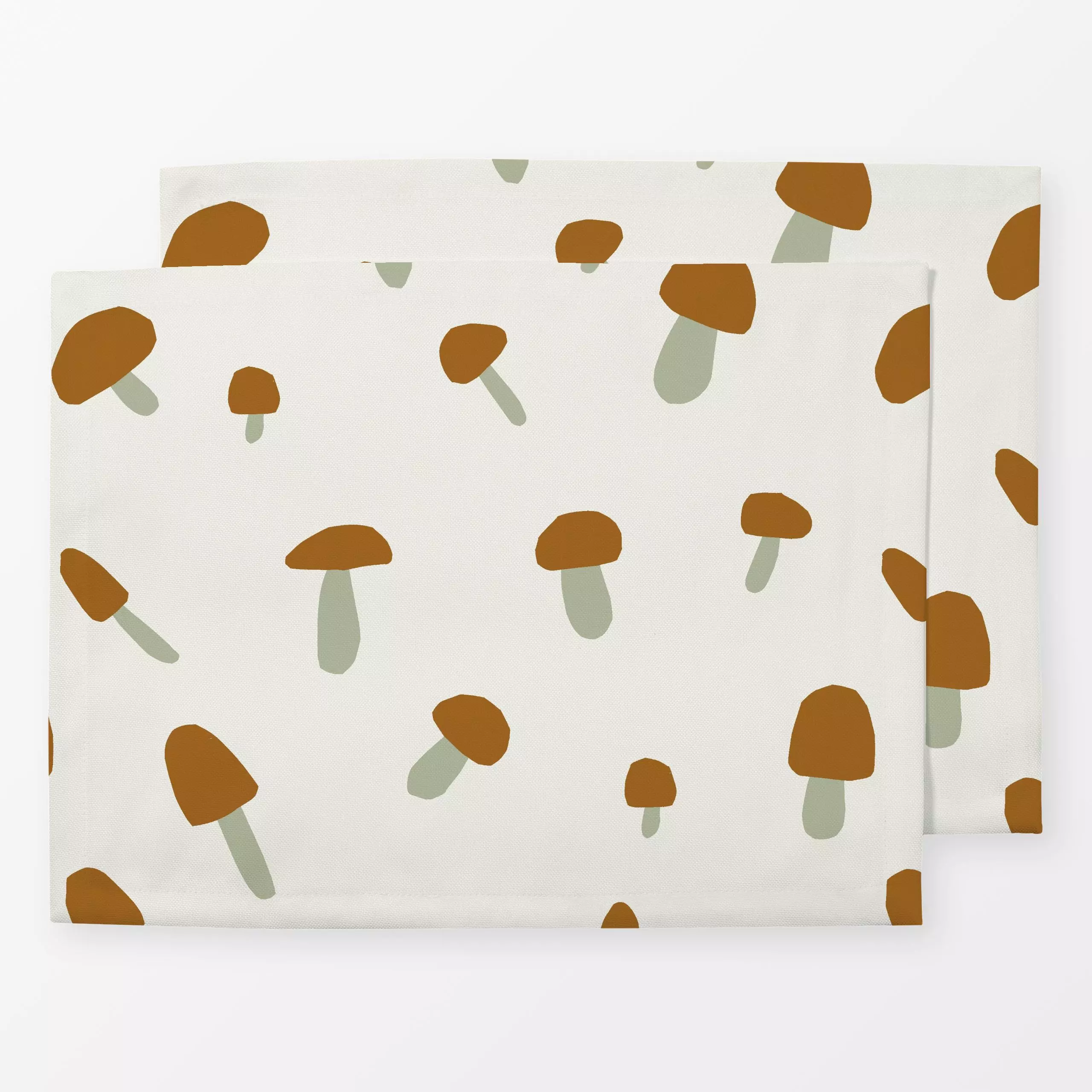 Tischset Pilze hell - Herbst, Gemüse - von „Julia Schumacher"; Wald, Salbei, Scherenschnitt, ocker, pilze, juliaschumacher, ...