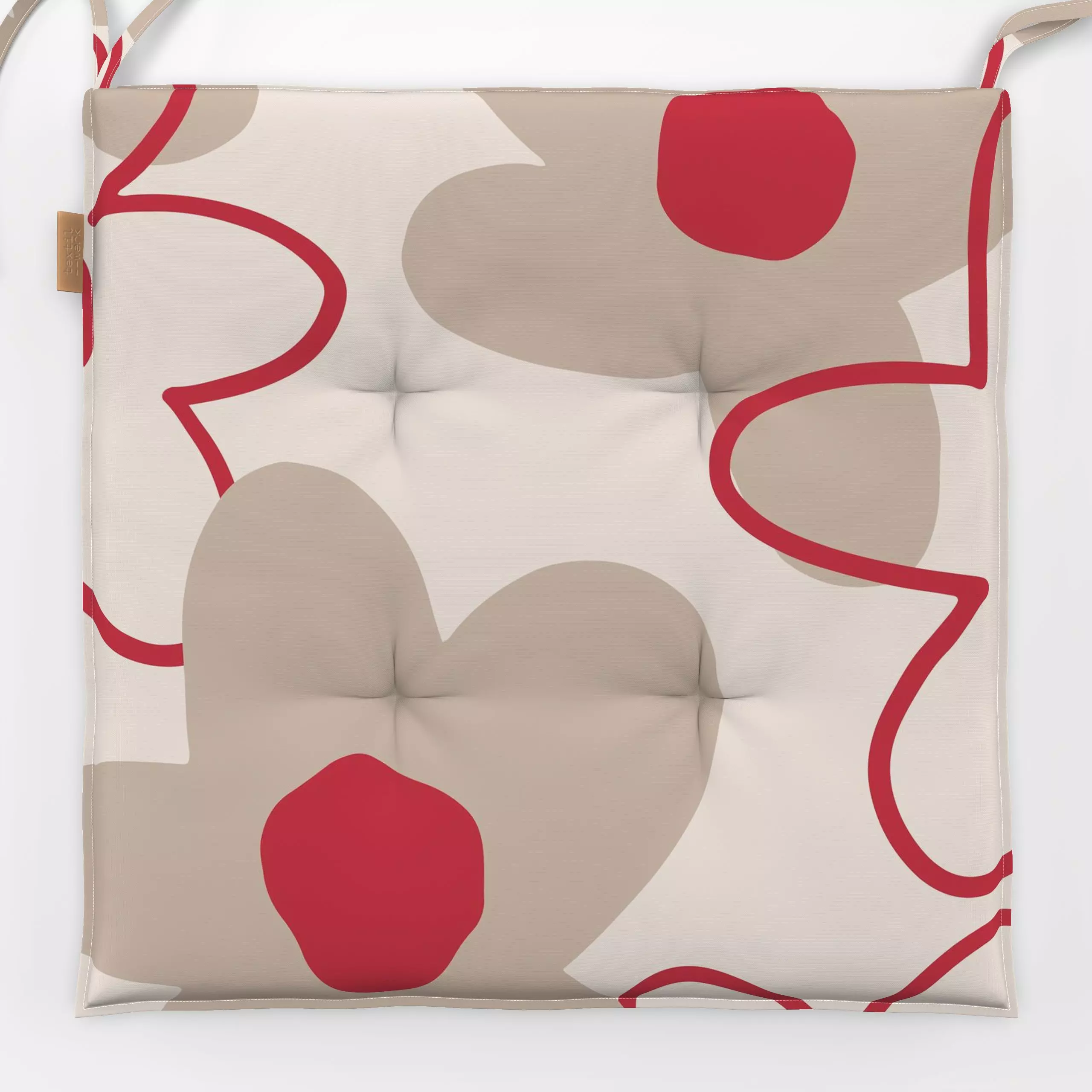 Sitzkissen Spring Flower Pattern rot - Blumen & Florales, Anlässe, Ostern - von „Kruth Design"; Blumen, Garten, Sommerblumen...