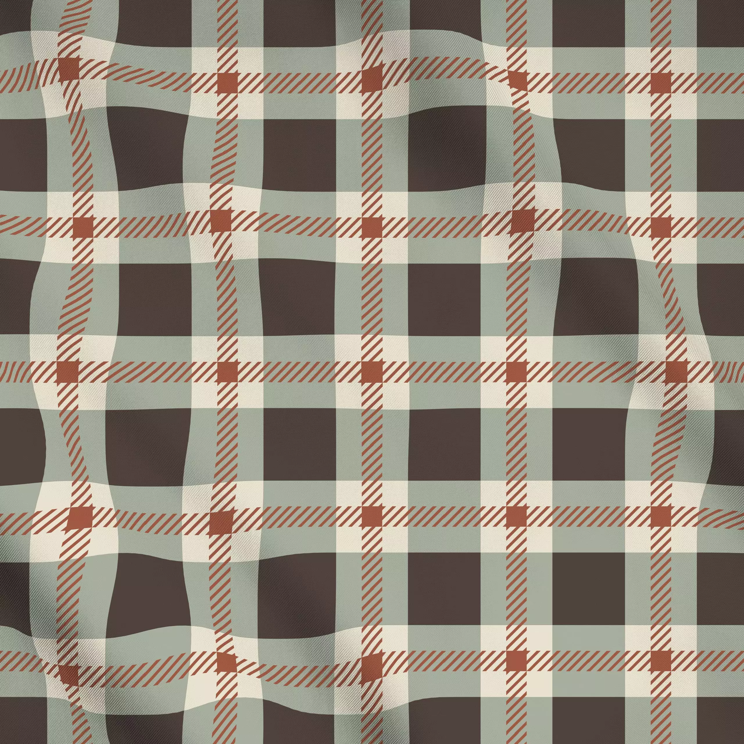 Meterware Plaid forest - Herbst, Winter, Symbole & Muster - von „Katrin Graff"; Geometrisch, Wald, Karo, Herbst, landhaus, k...