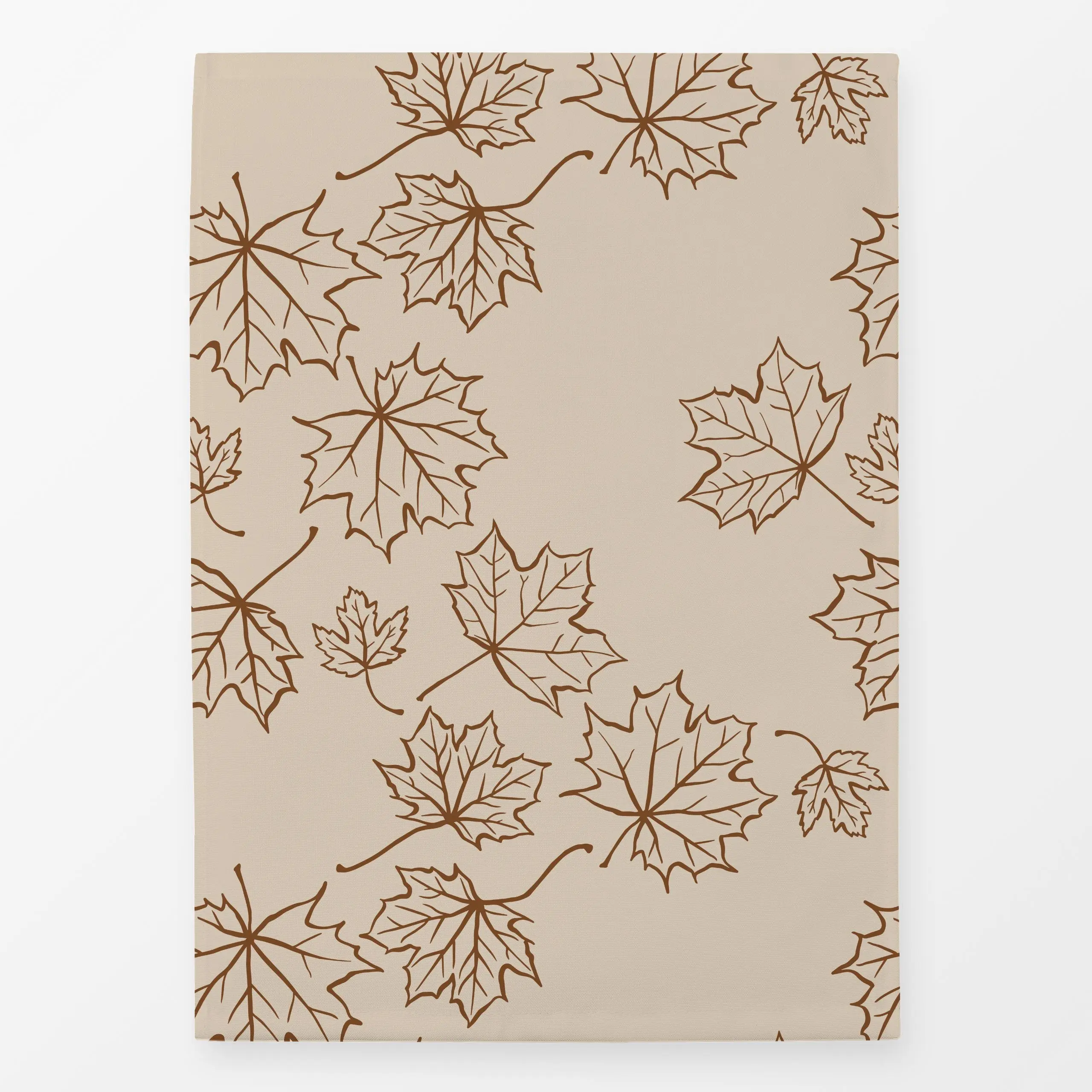 Geschirrtücher Ahornblätter creme beige - Herbst, Pflanzen & Botanik - von „Katrin Graff"; Muster, Natur, Herbstdeko, ahorn,...