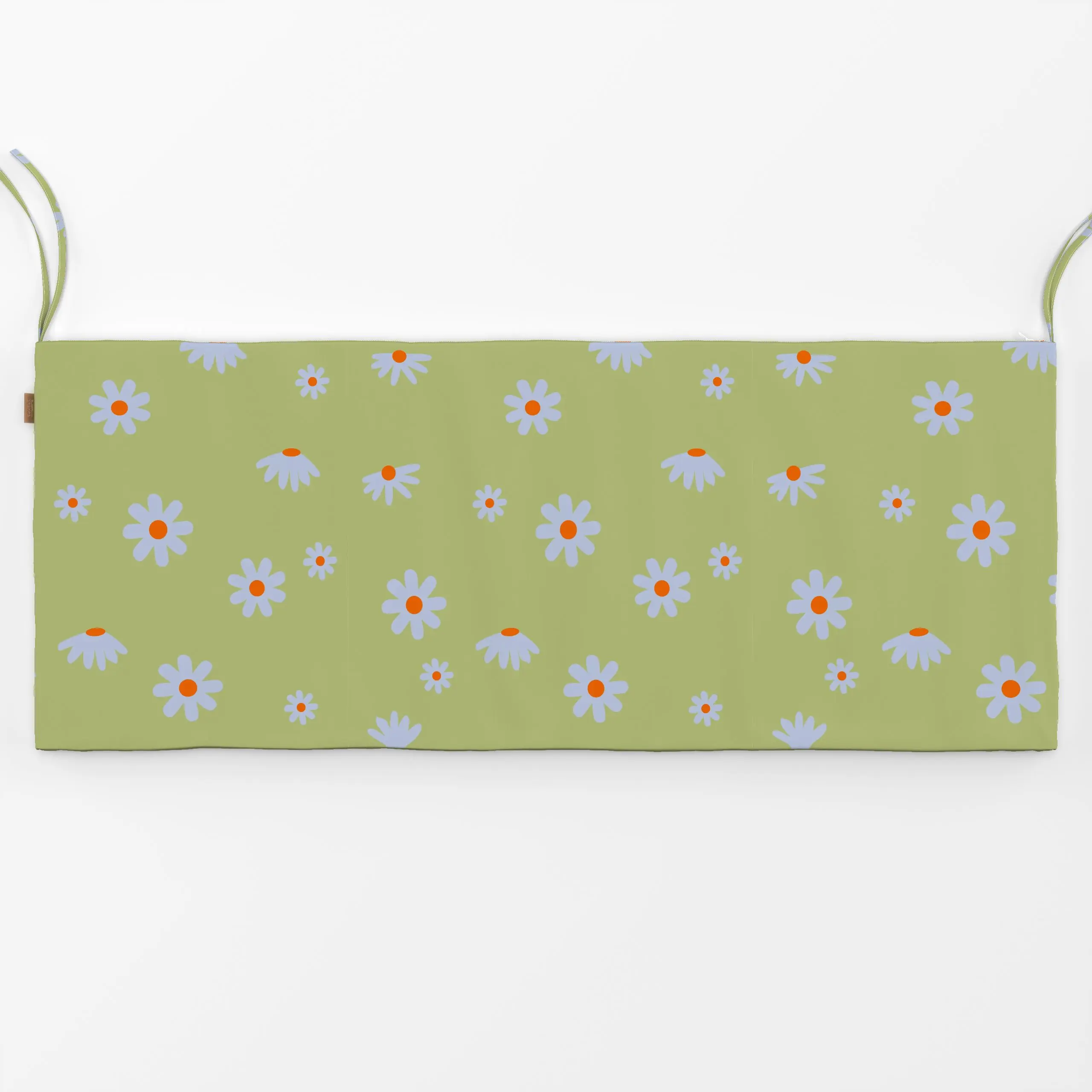 Bankauflage Gänseblümchen Grün Blau - Blumen & Florales, Frühling, Symbole & Muster - von „Alisa Knöß"; skandinavisch, Blume...