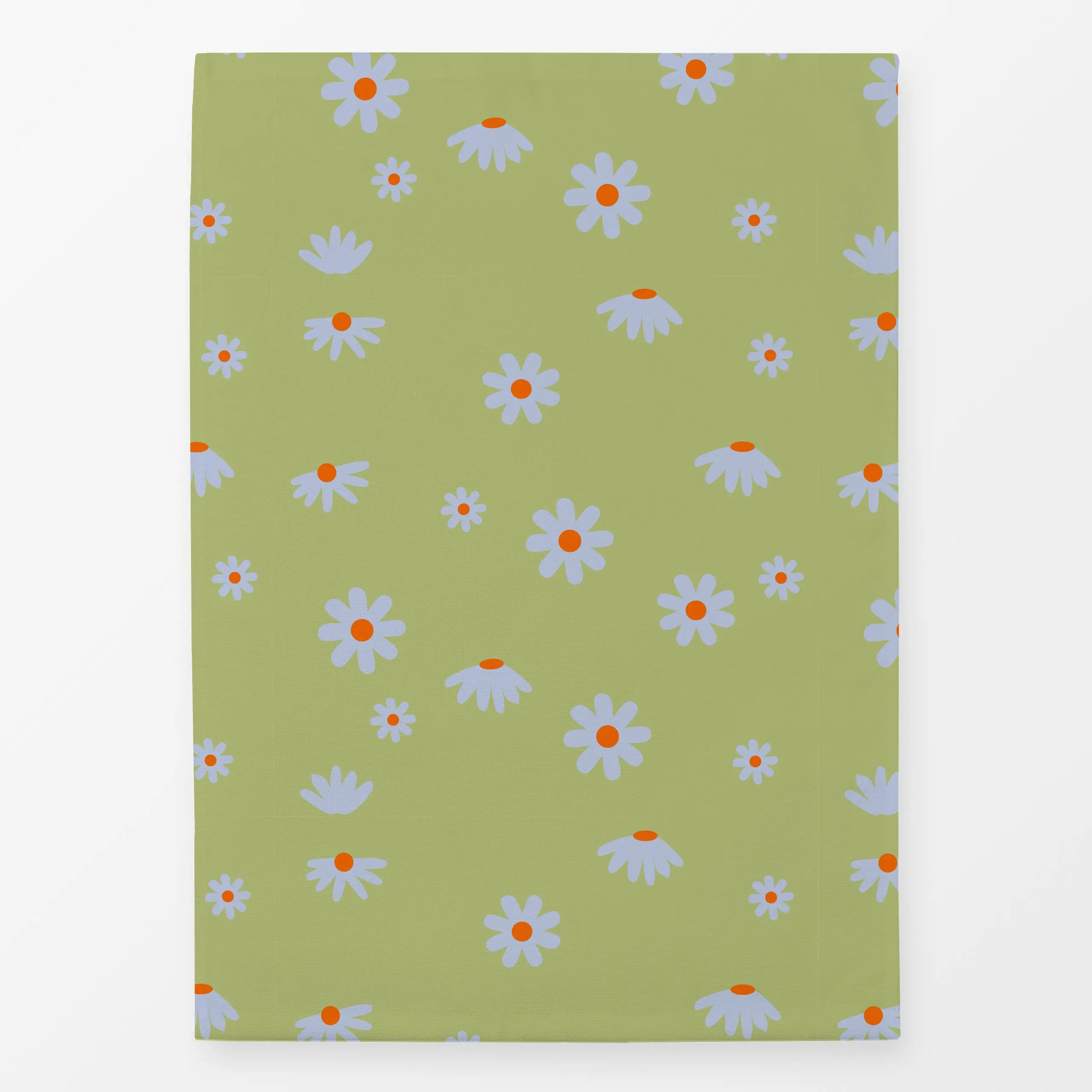 Geschirrtücher Gänseblümchen Grün Blau - Blumen & Florales, Frühling, Symbole & Muster - von „Alisa Knöß"; skandinavisch, Bl...