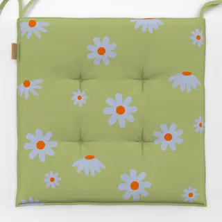 Sitzkissen Gänseblümchen Grün Blau
