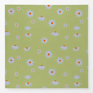 Tischdecke Gänseblümchen Grün Blau