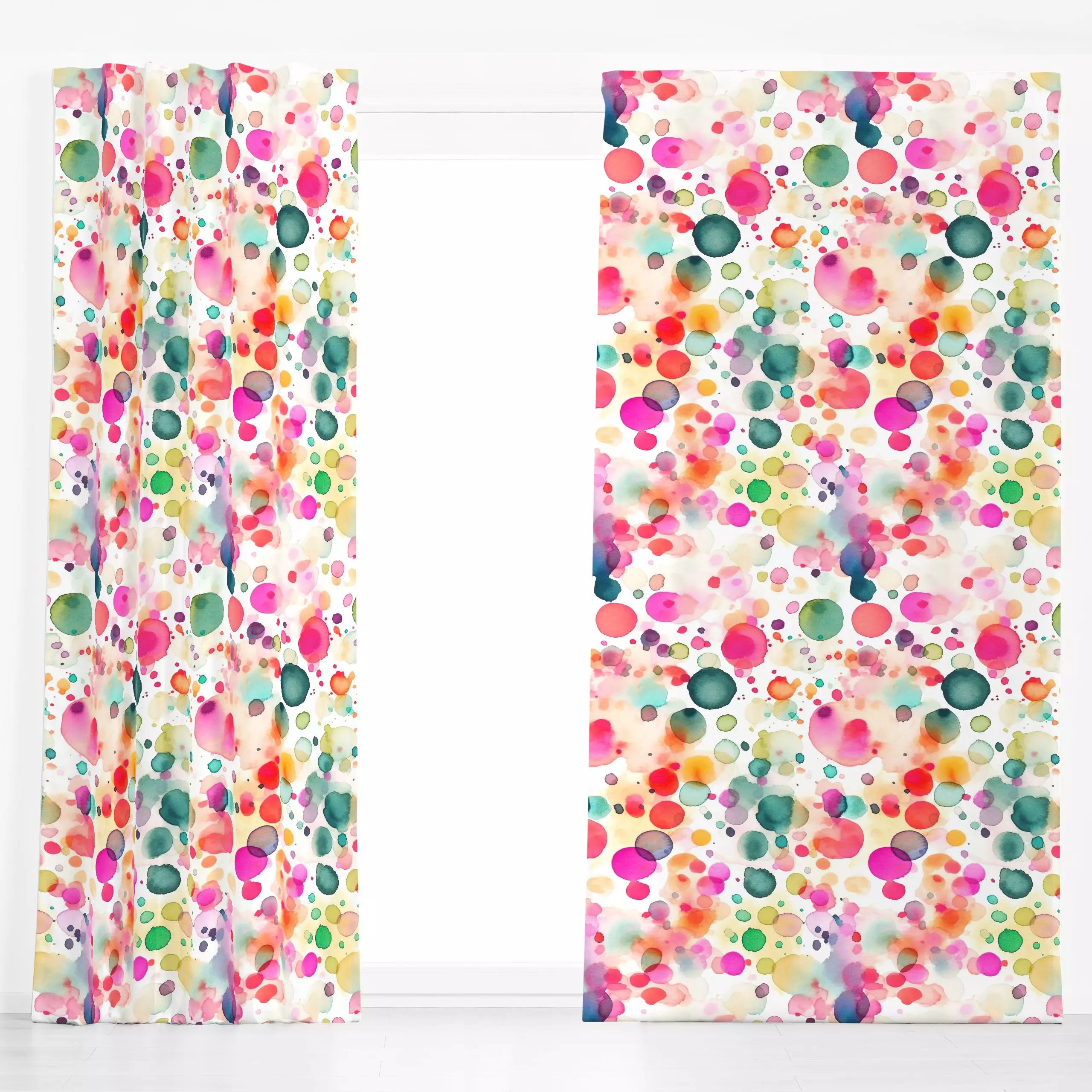 Dekovorhang Watercolor Confetti - Symbole & Muster - von „Andrea Haase"; Wasserfarben, Klecks, froehlich, Aquarellpunkte, Aq...