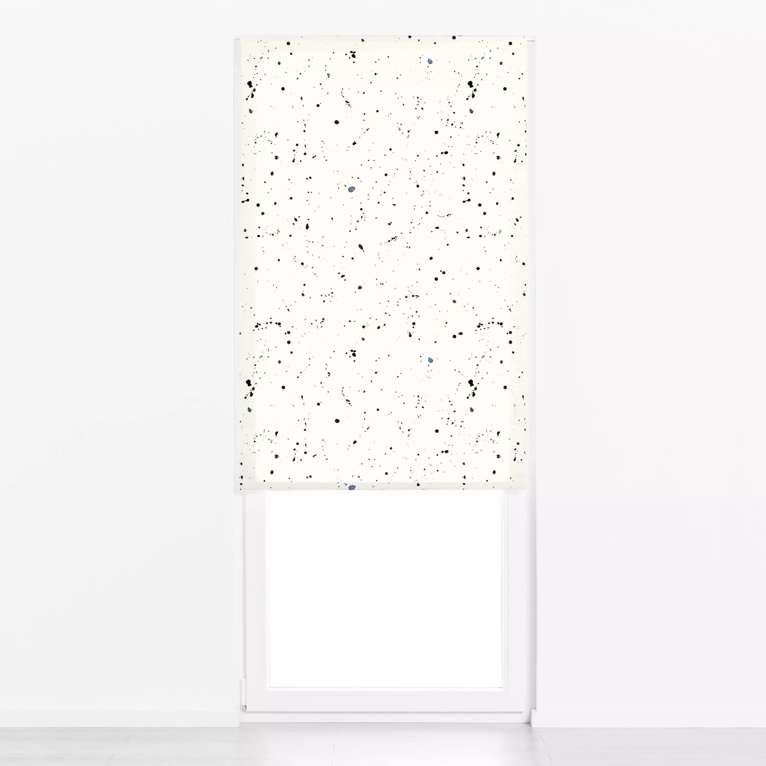 Raffrollo Indigo Splash - Symbole & Muster - von „Studio Salz"; Wasserfarben, Pinsel, Kinderzimmer, grafisch, minimalistisch...