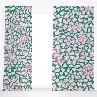 Dekovorhang Leo Grün Lila