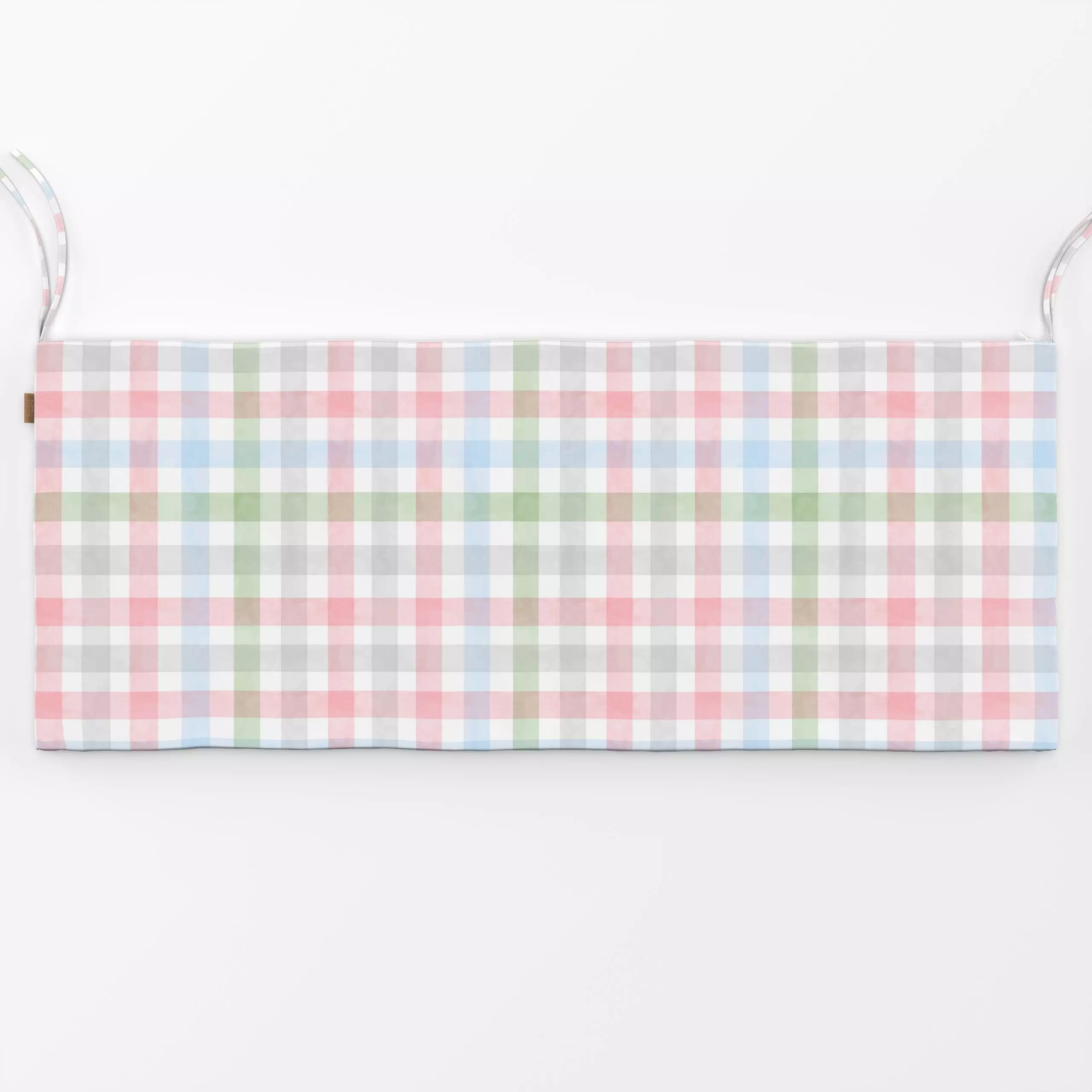 Bankauflage Gingham Frühling Pastell - Frühling, Symbole & Muster, Retro & Vintage - von „Ninola Design "; Streifen, Baby, P...