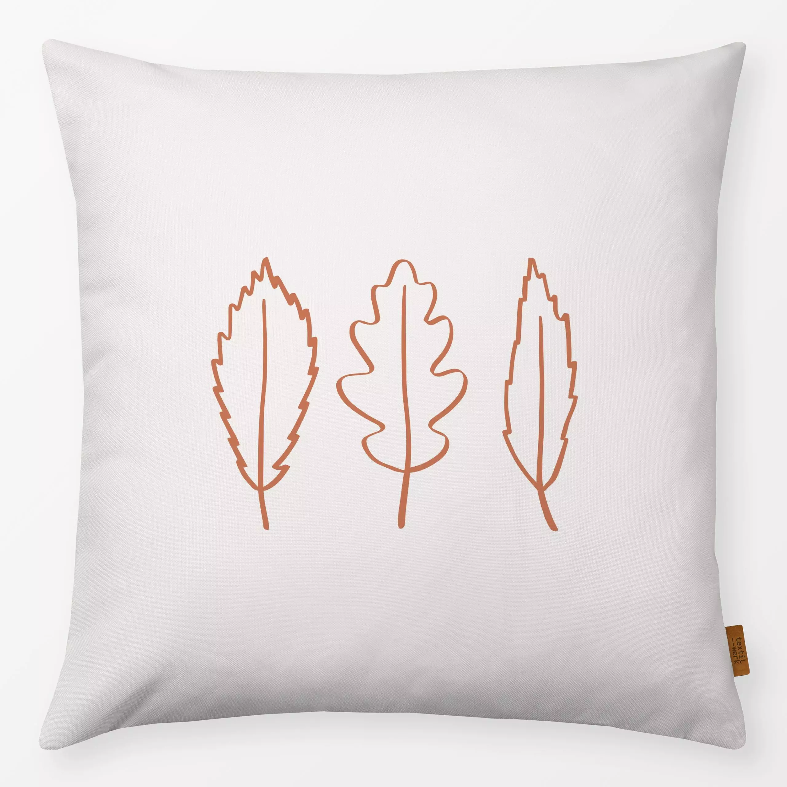 Kissen Blätter Wendekissen rostrot - Herbst, Pflanzen & Botanik - von „Kathrin Woo"; boho, Blätter, Laub, Herbst, Herbstdeko...