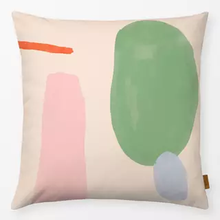 Kissen Watercolor Shapes Pink & Green