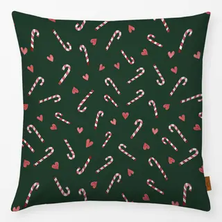 Kissen Zuckerstangen Herzen grün