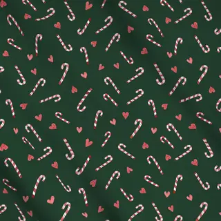 Meterware Zuckerstangen Herzen grün