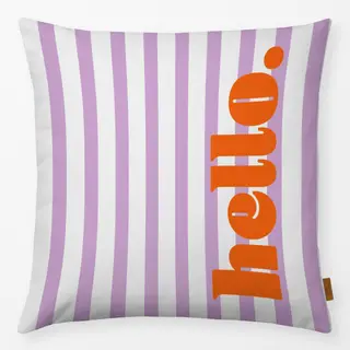 Kissen Stripes-Hello-lila