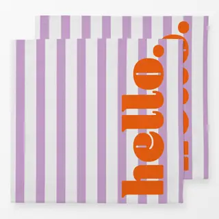 Servietten Stripes-Hello-lila