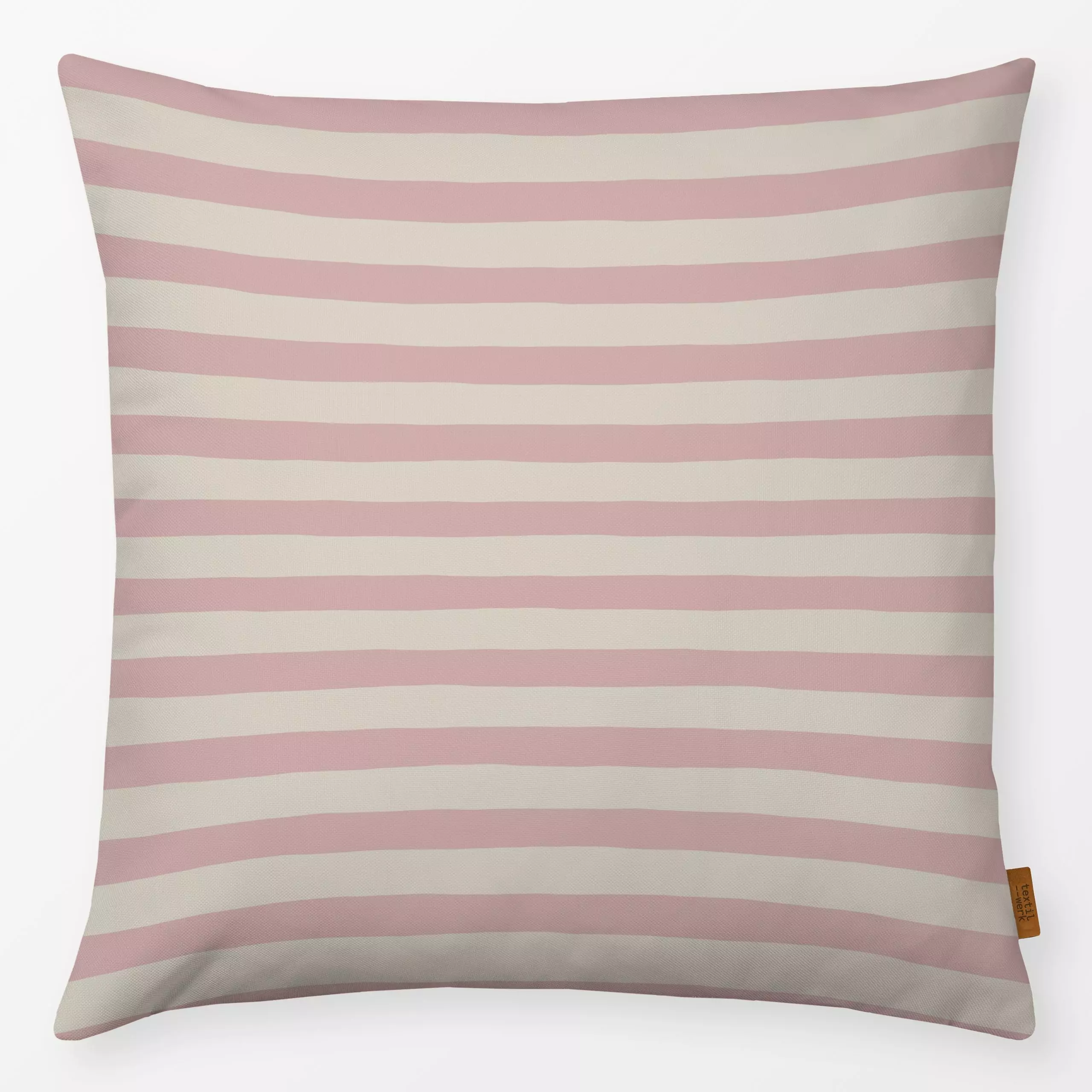 Kissen Streifen Creme Rosa - Symbole & Muster - von „Studio Kesse"; Linien, Streifen, Hygge, Cozy, landhaus, Herbstdeko, ges...