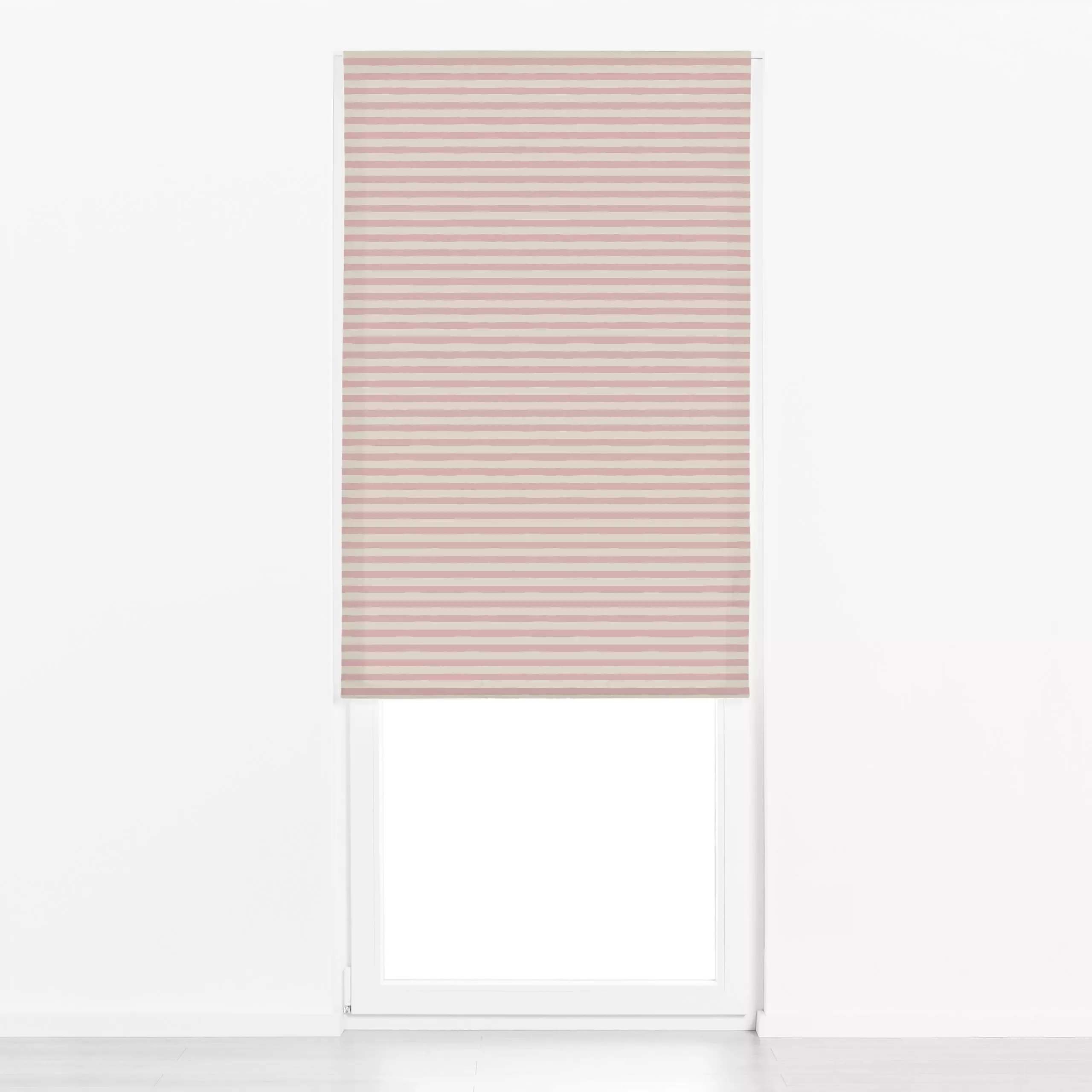 Raffrollo Streifen Creme Rosa - Symbole & Muster - von „Studio Kesse"; Linien, Streifen, Hygge, Cozy, landhaus, Herbstdeko, ...