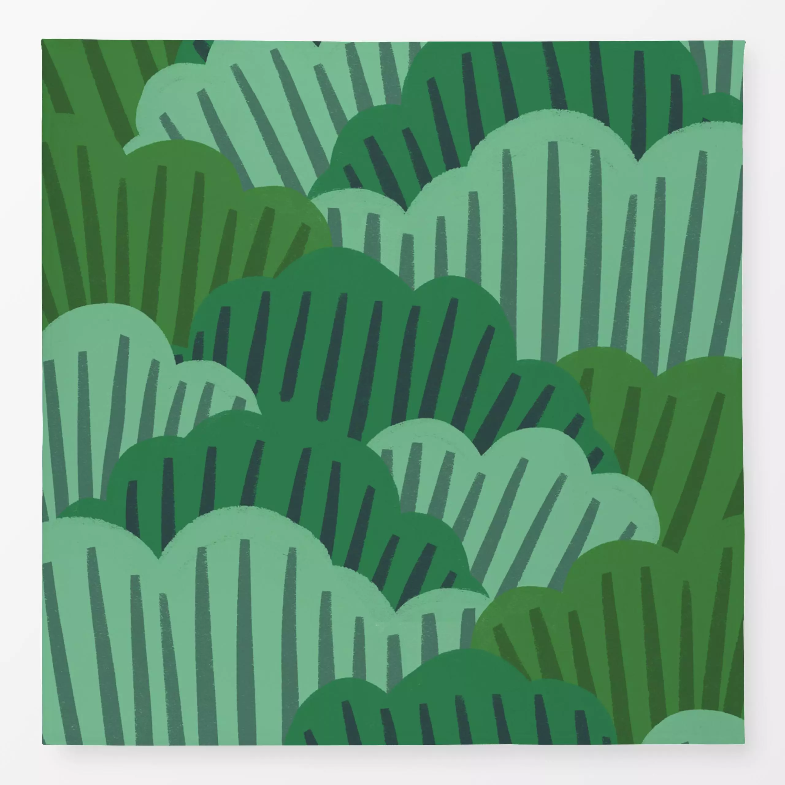 Tischdecke Grüngrüngrün, Blumen, gemustert, von Franziska Viviane Zobel