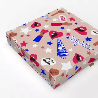 Bodenkissen Empowerment Sticker beige