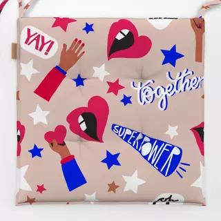 Sitzkissen Empowerment Sticker beige