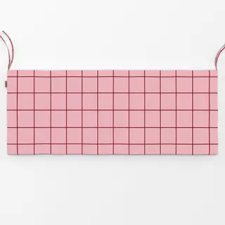 Bankauflage Love Karo rosa weinrot