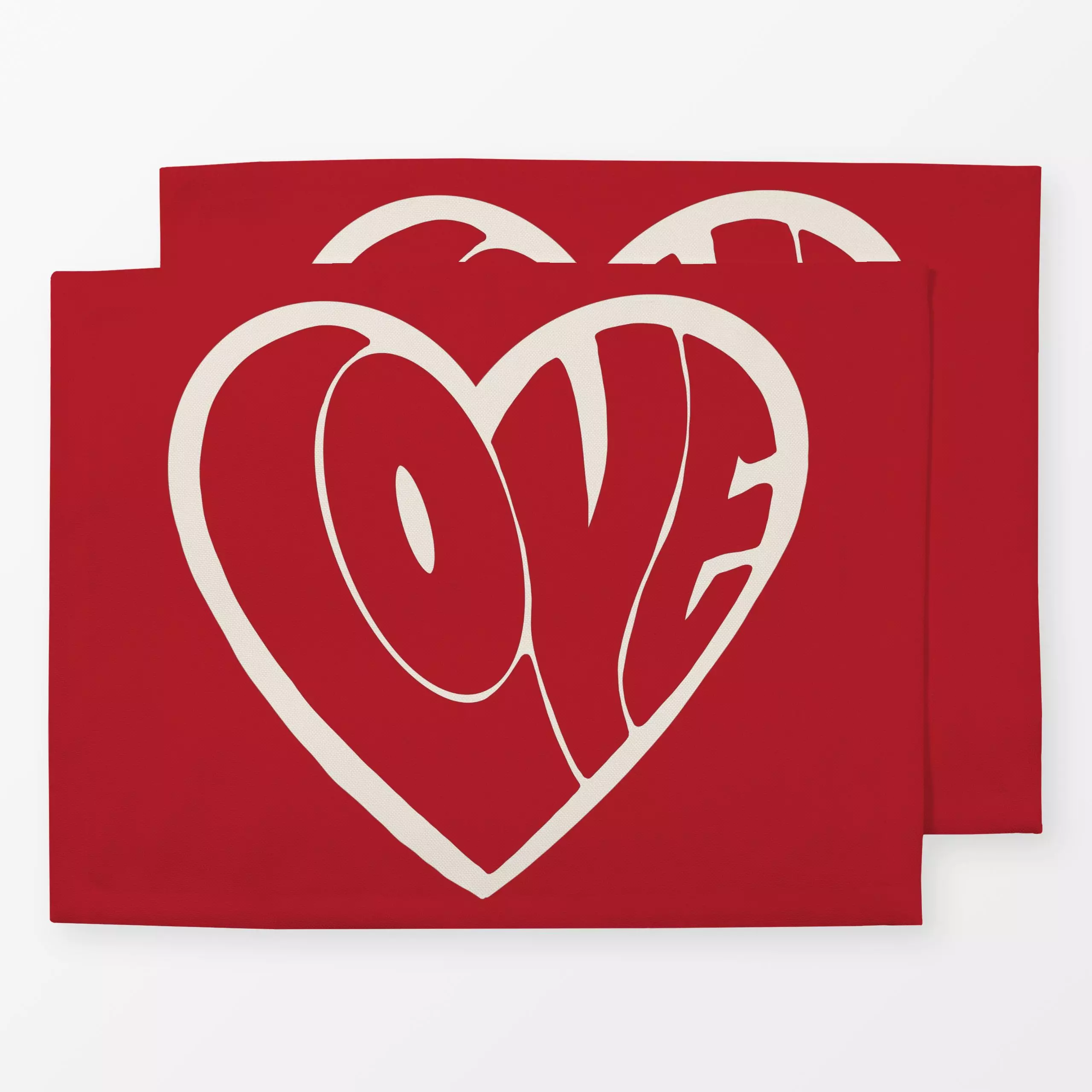 Tischset Love Herz - Sprüche & Schriftzüge, Anlässe - von „textilwerk"; Illustration, trend, geschenkidee, minimalistisch, s...