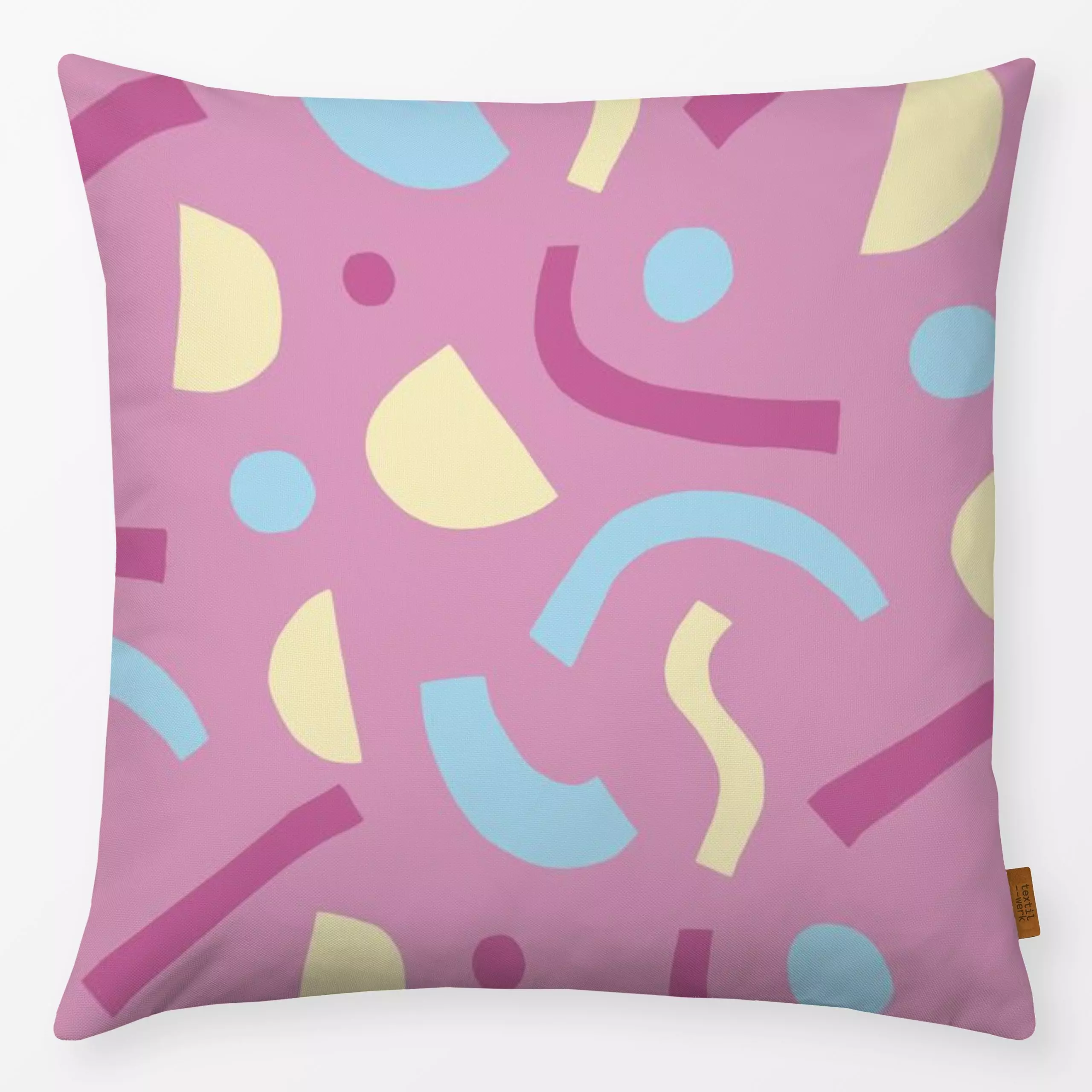 Kissen Glad sommar - Sommer, Symbole & Muster - von „Buttablume"; skandinavisch, Dots, Shapes, Kaugummi, gepunktet, Sommerli...